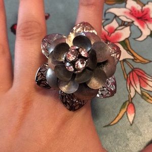 Flower Rhinestone Ring